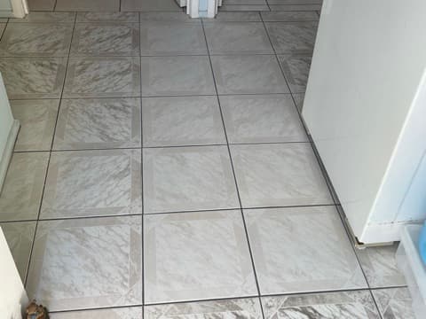Finished indoor tiled floor